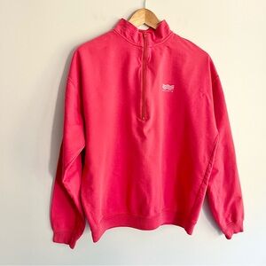 Lacoste Vintage  Pink 1/4 Zip-Up with Logo size M